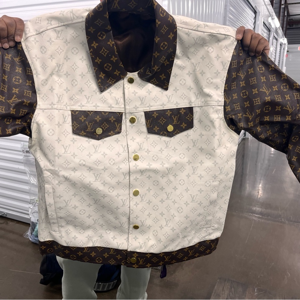 Louis Vuitton Monogram Bomber Jacket - White and Brown